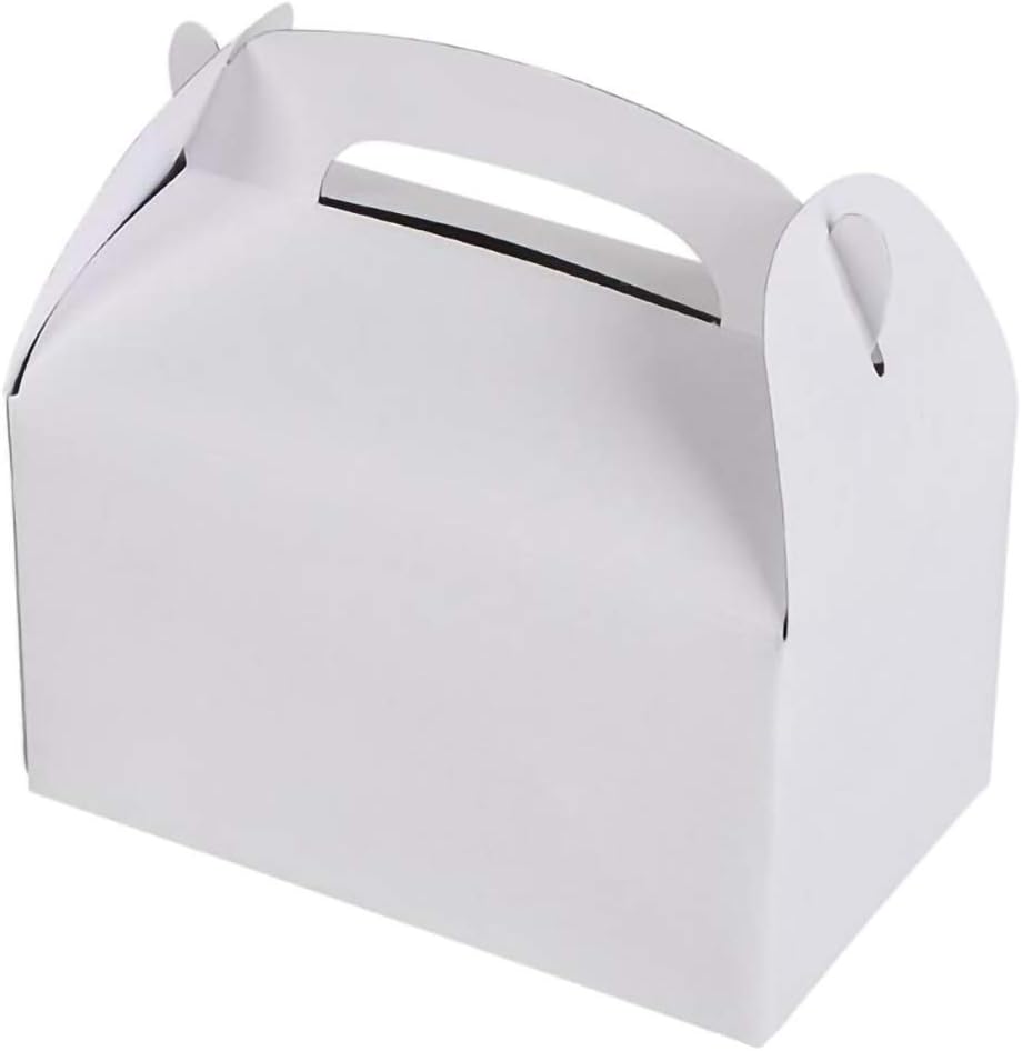 The Dreidel Company 12-Pack Black Gable Treat Boxes, Goodies Favor Box for Kids Birthday, Candy Boxes Party Favors, Weddings Events, Baby Shower, 6.25" x 3.5" x 3.5" Inch