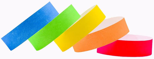 QPINGH Paper Wristbands - Neon Waterproof Wrist Bands, Lightweight Adhesive Wristbands for Events, Bars, Concerts, Parties