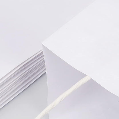 Oikss 100 Pack 5.25x3.25x8.25 Inch Small White Kraft Paper Bags with Handles Bulk for Birthday Wedding Party Favors Grocery Retail Shopping Business Goody Craft Gift Bags Cub Sacks (100pcs Count)