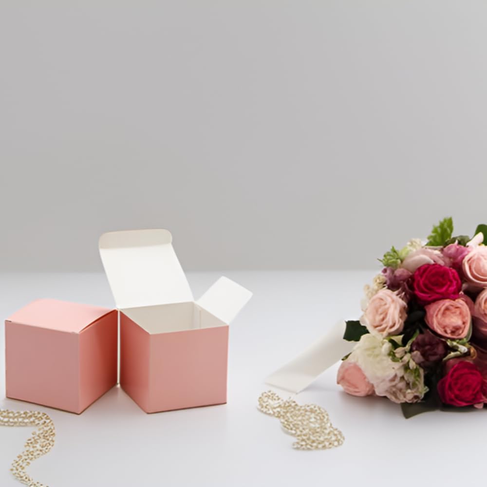 Oletx 24 Pcs Colorful Paper Gift Boxes, Small Candy Boxes Bulk, 3x3x3 inch Gift Box with Lids, Goodie Treat Boxes for Party Favors, Birthday Gifts, Wedding Gifts