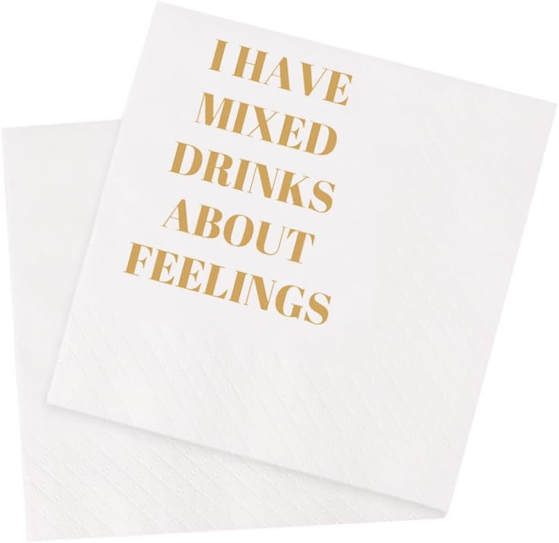 Funny Cocktail Napkins 100Pcs Funny Quotes Saying Disposable Paper Party Napkins 4.5 x 4.5 Two-ply (I Feel Sorry For People Who Don’t Know Us Napkins)