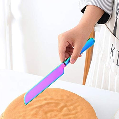 Wedding Cake Knife Server Set, 304 Stainless Steel Spatula Baking Tool Cake Shovel Butter Knives For Pie/Pizza/Cheese (Gold)