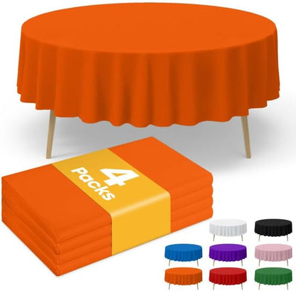 Niuara White Plastic Table Cloth - 4 Pack 54" × 108" Rectangle Disposable Tablecloths for 6FT Tables, Table Cover for Party, Holiday & Gathering Use