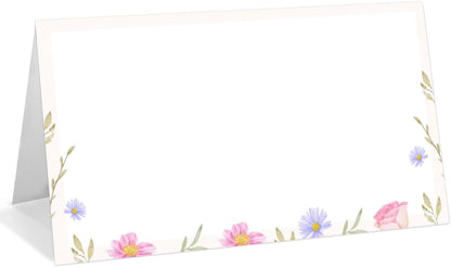 25 Pack Pink Plaid Bow Place Cards, Editable Name Cards for Table Setting, Tent Cards Food Label for Dinner Party, Bridal Shower, Wedding, Baby Shower and Events -T30