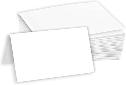 Hamilco White Cardstock Paper for Tent Place Cards – 2.5" x 8", 80 lb Cover, Blank Folded Name & Table Cards, Wedding & Event Use, 100 Pack