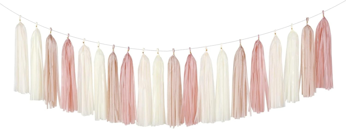 Navy-Blue White-Silver Tassel Garland Streamers - 15pcs Party Decorations Tissue Paper Tassels Banner,Graduation 2025 Wedding Baby Bridal Shower Hanging Decoration Boy Birthday Backdrop Decor Panduola