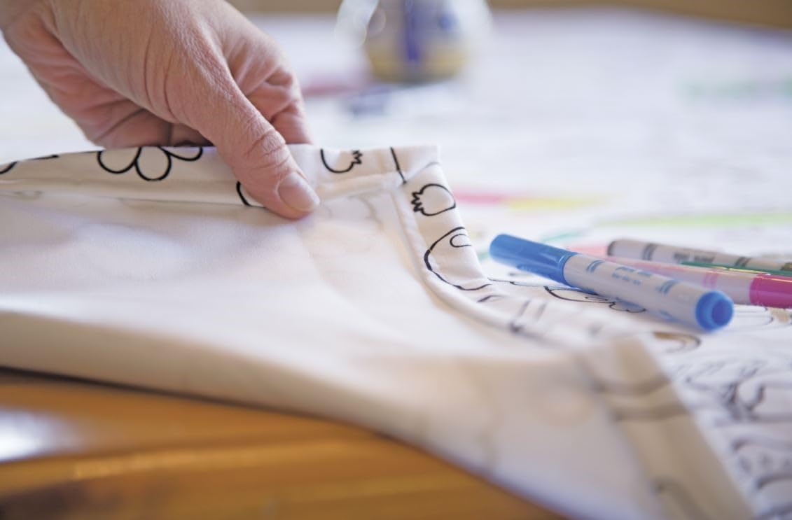 Animal Fun Design – Square Tablecloth 60”X60” – Interactive Coloring Tablecloth for Kids - Poly/Cotton Fabric – Washable and Reusable – DIY Activity for Children and Adults