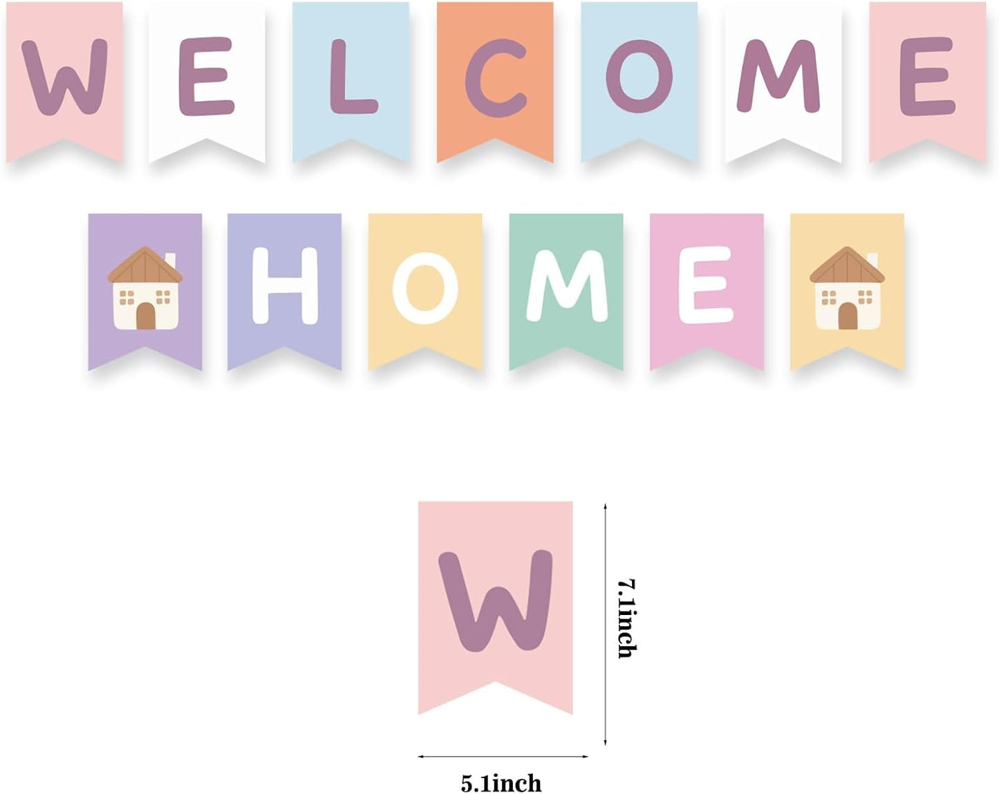 Welcome Home Banner, Colorful Paper Welcome Home Decorations