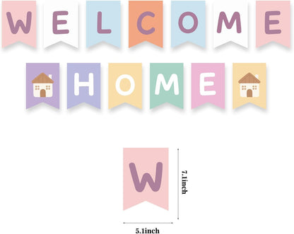 Welcome Home Banner, Colorful Paper Welcome Home Decorations