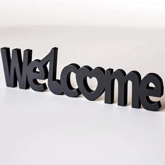 Wooden Blocks Welcome Sign Wall and Table Top Decor Wood Welcome Sign Wooden Blocks Home Wall Decor for Living Room,Freestanding Wood Letters,Table Top,Home Party and Entryway Decoration(White)