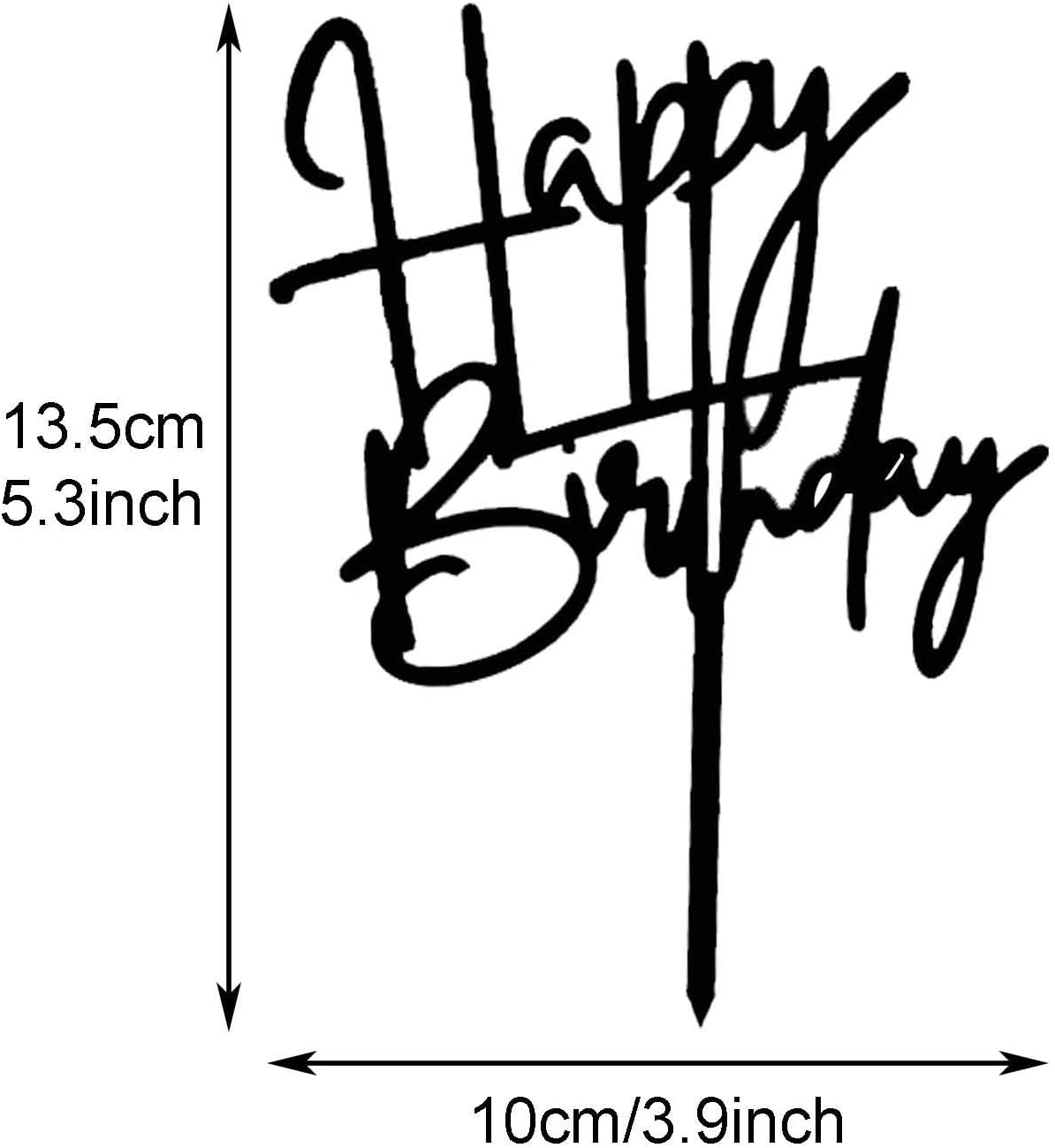 DIY Happy birthday Cake Topper Black Acrylic