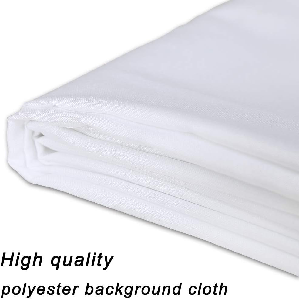 GFCC 8FTX10FT White Backdrop Background for Photography Photo Booth Backdrop for Photoshoot Background Screen Video Recording Parties Curtain