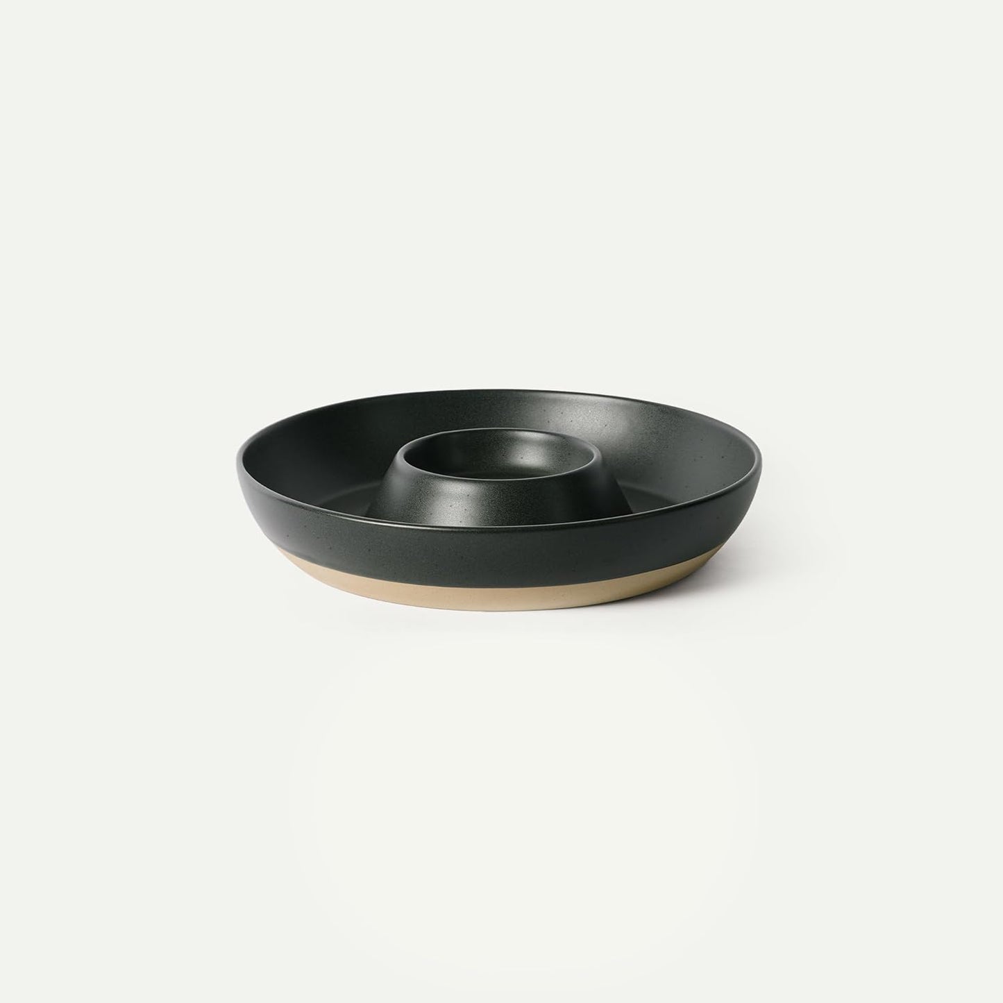 Mora Ceramic Chips and Dip Serving Tray: Large Divided Party Bowl Set for Chips & Salsa, Veggies & Dip, Fruit, Snacks, Entertaining, Hosting, etc. Minimalist Design for the Modern Hostess - White