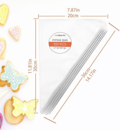 Piping Bags, 50pcs 12 Inch Anti Burst Disposable Cake Decorating Bags,Non-Slip Pastry Bags-Ideal for Cakes,Cream Frosting and Cookie Decorating