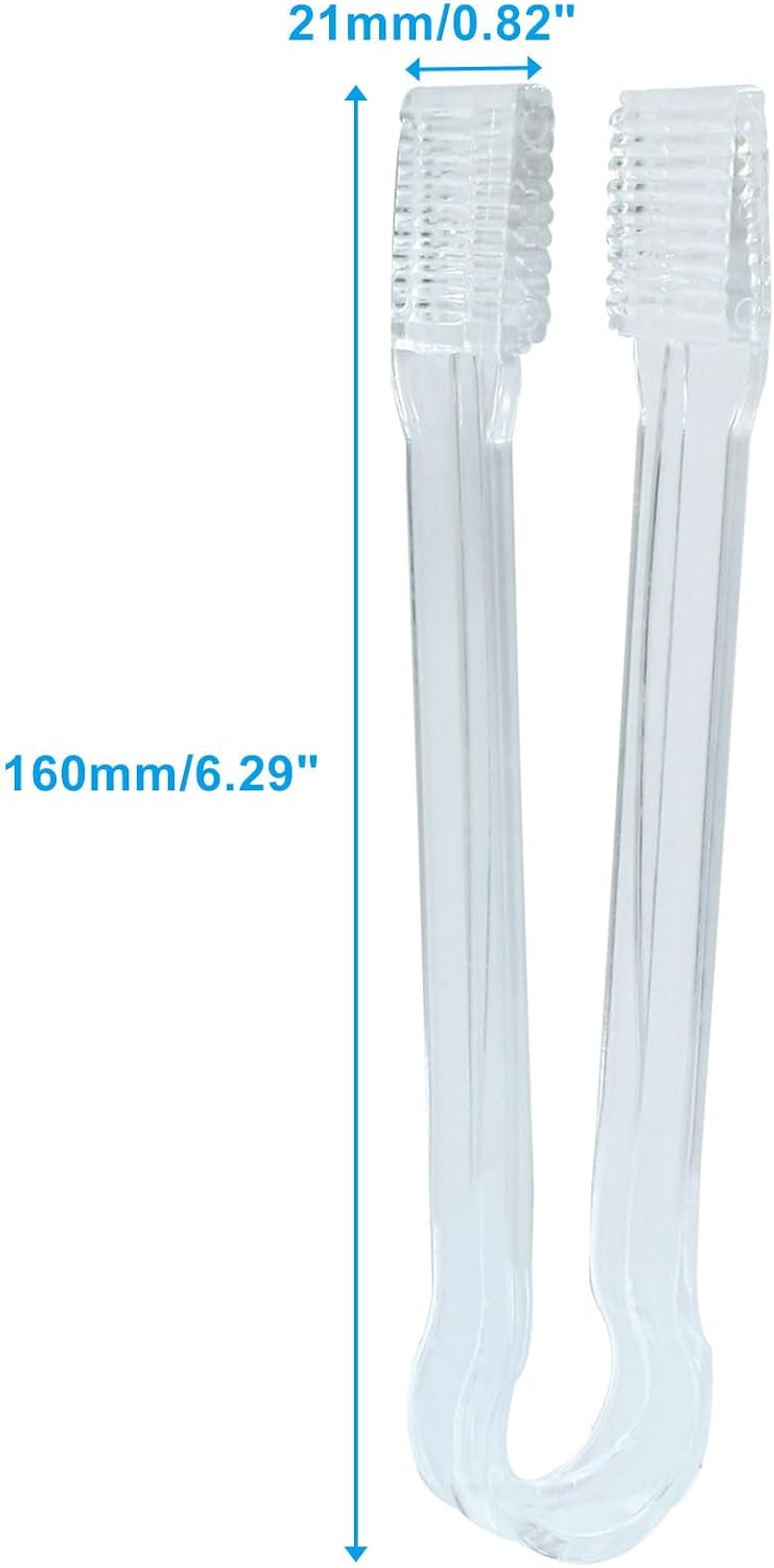 8 Pcs Plastic Buffet Serving Tongs, Mini Appetizers Tongs for Food(Clear)