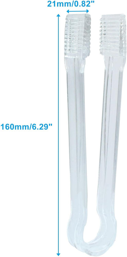 8 Pcs Plastic Buffet Serving Tongs, Mini Appetizers Tongs for Food(Clear)