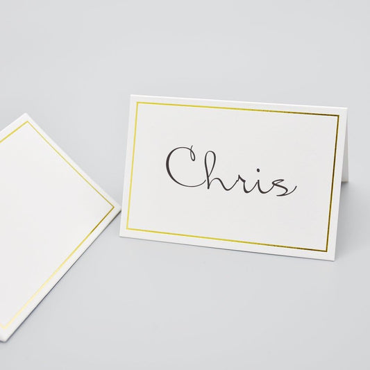 AZAZA 50 Pcs White Blank Place Cards - Textured Table Tent Cards Seating Place Cards for Weddings Banquets Dinner Parties 2.5" x 3.75"