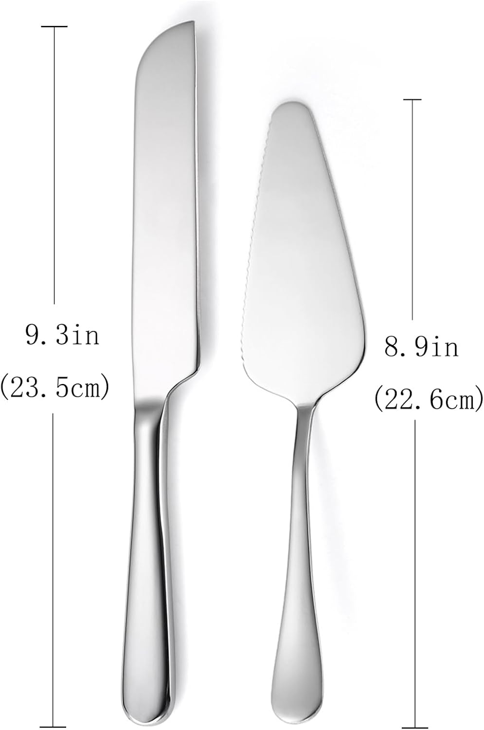 Wedding Cake Knife and Server Set Silver,Stainless Steel Cake Cutting Set,2Pcs Include Cake Cutter And Cake Server for Wedding, Birthday, Parties and anniversary, Dishwasher Safe
