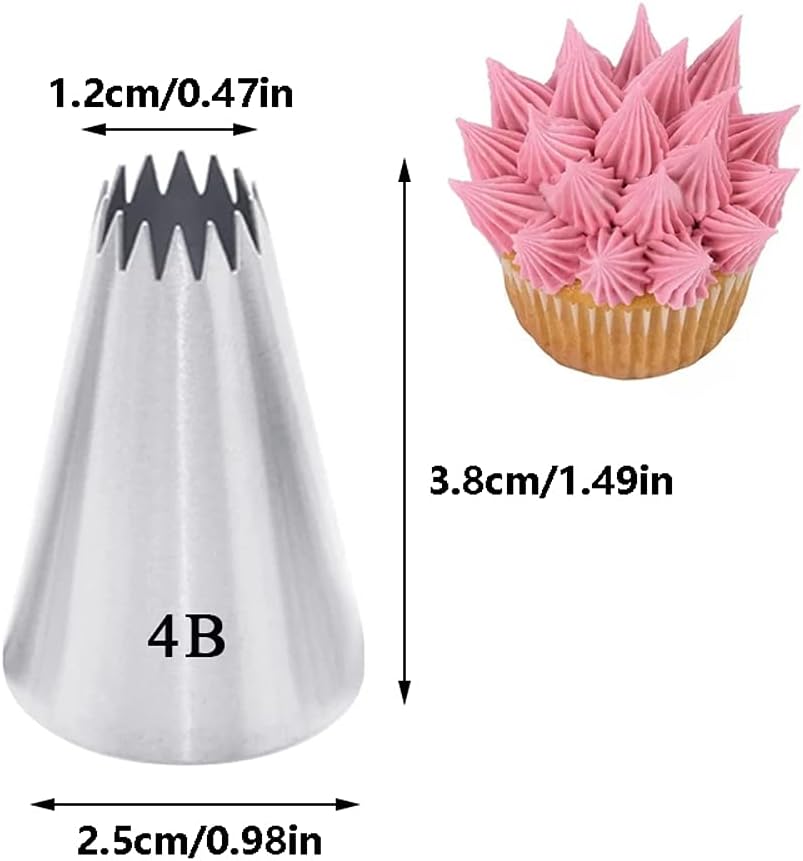 Icing Piping Tip Set,3 Large Decorating Tips Stainless Steel,DIY Cream Rose Flower Piping Tips,Cupcake Pastry Tips for Cake Decorating(1M 2D 2F)