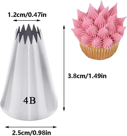 Icing Piping Tip Set,3 Large Decorating Tips Stainless Steel,DIY Cream Rose Flower Piping Tips,Cupcake Pastry Tips for Cake Decorating(1M 2D 2F)
