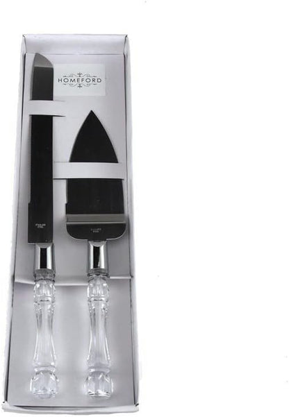 Homeford Cake Knife and Server Set (White)