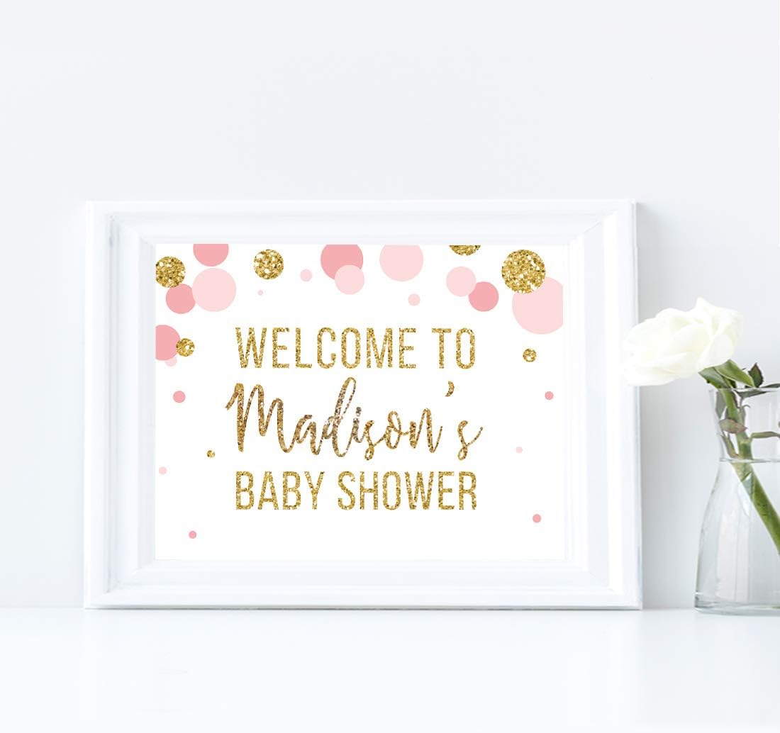 Andaz Press Blush Pink Gold Glitter Girl Baby Shower, Printable Table Tent Place Cards, 20-Pack, Seat Placement Cards Blank Place Cards For Table Settings Name Cards for Wedding, Graduation Food Cards - Colors B