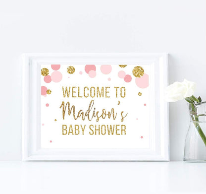 Andaz Press Blush Pink Gold Glitter Girl Baby Shower, Printable Table Tent Place Cards, 20-Pack, Seat Placement Cards Blank Place Cards For Table Settings Name Cards for Wedding, Graduation Food Cards - Colors B