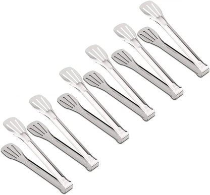 Serving Tong Kitchen Tongs,Buffet Tongs, Stainless Steel Food Tong Serving Tong,small tongs 6 Pack (7 Inch)