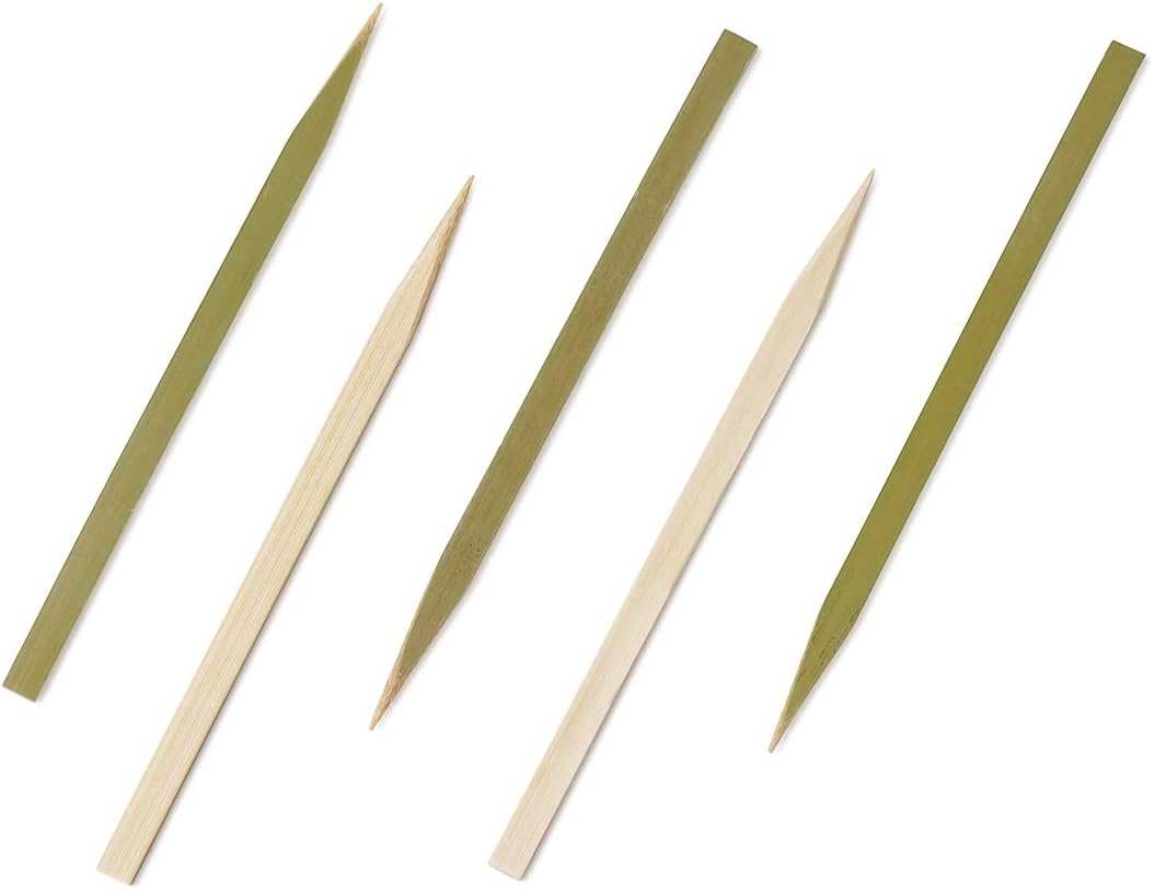 3.5 Inch Cocktail Picks, 100 Disposable Appetizer Skewers - Cylinder Top, Sturdy, Natural Bamboo Decorative Toothpicks, For Barbeques, Parties, Or Buffets
