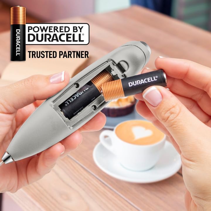 Zulay Kitchen Powerful Milk Frother Wand With Duracell Batteries - Ultra Fast Handheld Drink Mixer - Electric Whisk Foam Maker for Coffee, Lattes, Cappuccino & Matcha - Z1 Motor - Black - Colors D