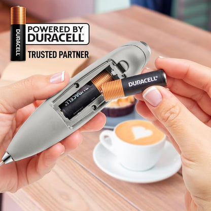 Zulay Kitchen Powerful Milk Frother Wand With Duracell Batteries - Ultra Fast Handheld Drink Mixer - Electric Whisk Foam Maker for Coffee, Lattes, Cappuccino & Matcha - Z1 Motor - Black - Colors D