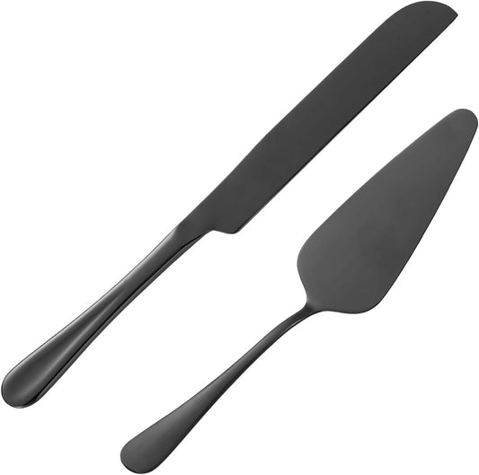 Cake Serving Set, Cake Pie Pastry Servers, Stainless steel Cake Knife and Server Set Perfect For Birthday, Wedding, Parties and Events (Silver)