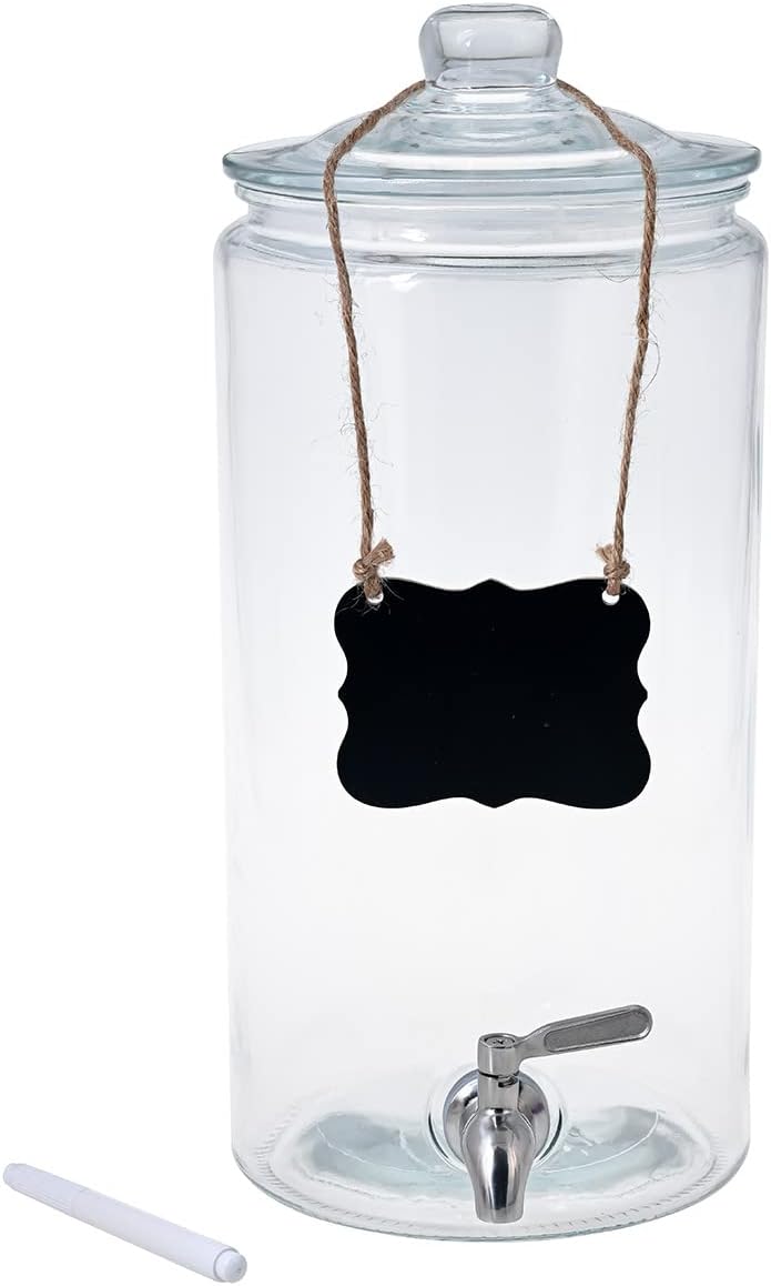 2 Gallon Beverage Serveware with Stainless Steel Spigot + Marker & Chalkboard