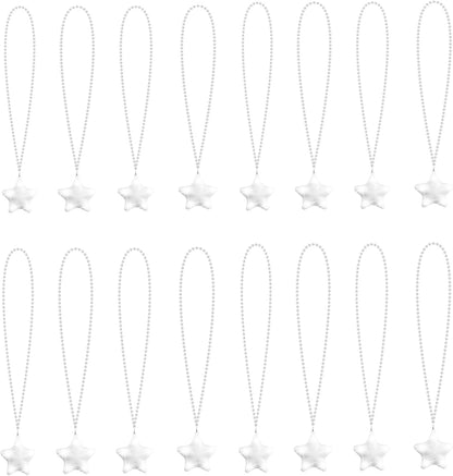 16 Pack Light Up Necklaces Flashing Star Bead Necklaces Glow In The Dark Party Supplies for Weddings Birthday Valentines Mardi Gras July 4th Halloween Christmas