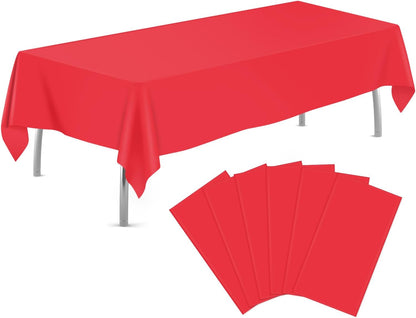 tujol Royal Blue 6 Pack Plastic Table Cloth 54" x 108", Disposable Tablecloths Rectangle Table Cover, Plastic Tablecloths for Parties