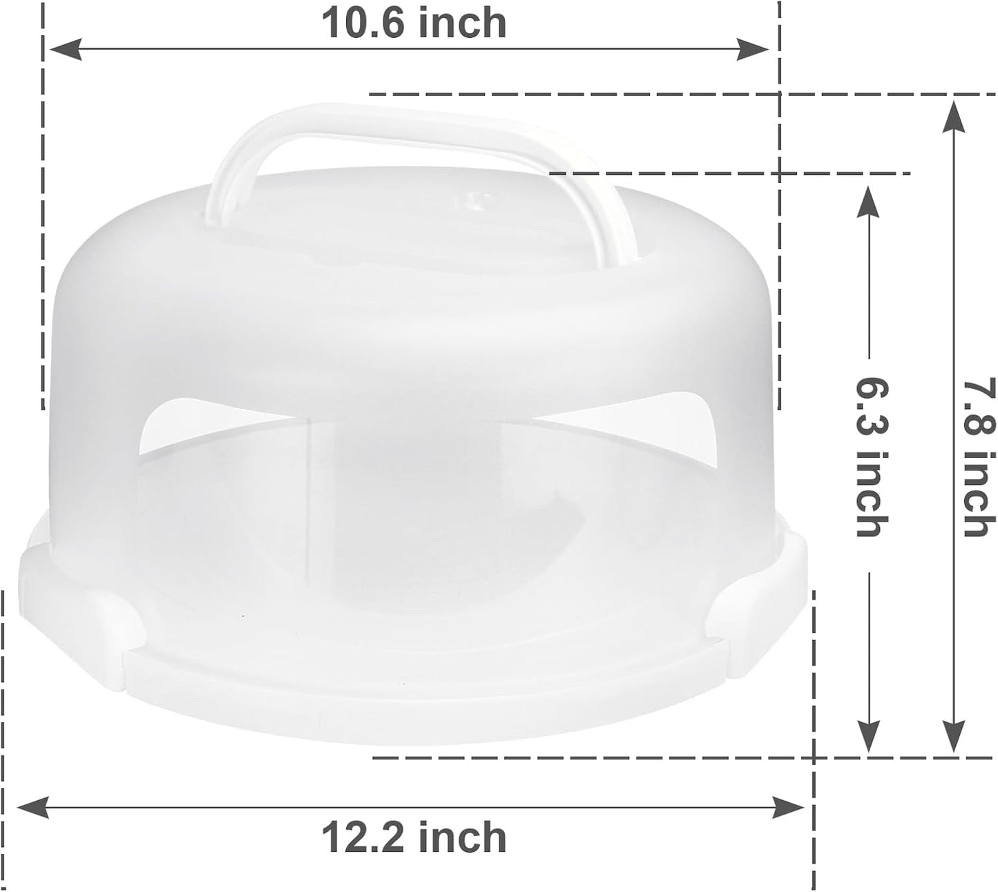 Cake Carrier with Lid and Handle, Fit 10’’ Cake Stand with Lid, Cake Transport Storage Container, Cake Containers Cover Stand with Lids, 3 Secure Side Closures (Pink)