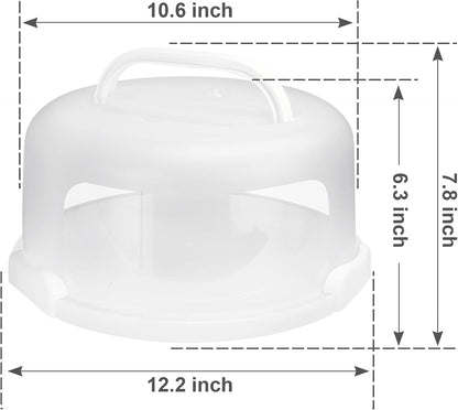 Cake Carrier with Lid and Handle, Fit 10’’ Cake Stand with Lid, Cake Transport Storage Container, Cake Containers Cover Stand with Lids, 3 Secure Side Closures (Pink)