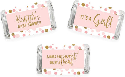 Andaz Press Blush Pink Gold Glitter Girl Baby Shower, Printable Table Tent Place Cards, 20-Pack, Seat Placement Cards Blank Place Cards For Table Settings Name Cards for Wedding, Graduation Food Cards - Colors A