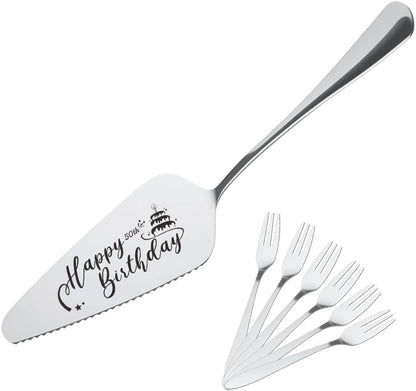 Cake Knife and Server Set for Birthday Party 60 Year Old Birthday Gift for Dad Mom Engraved Knives Servers Grandma Grandpa 60th Bday Gifts for Men Women 60 Yrs Old Bday Presents for Aunt Uncle