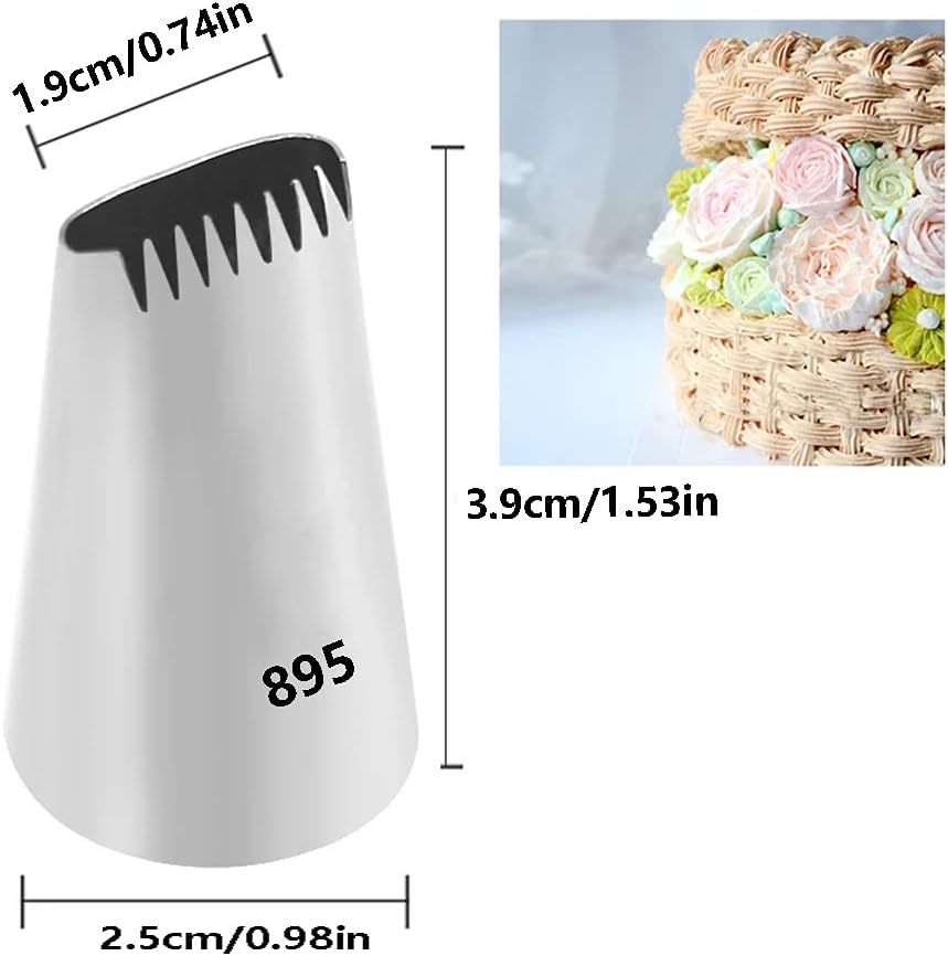 Icing Piping Tip Set,3 Large Decorating Tips Stainless Steel,DIY Cream Rose Flower Piping Tips,Cupcake Pastry Tips for Cake Decorating(1M 2D 2F)