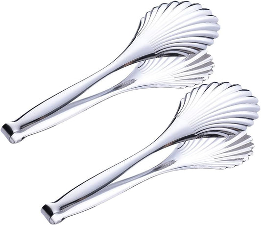 Buffet Cooking Serving Tongs, 12 inch Kirsite Catering Chef Food Salad BBQ Serving Utensils, Set of 2(stainless steel) (Stainless Steel)