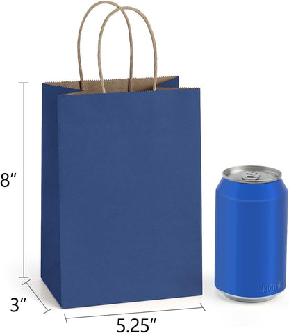 BagDream Kraft Paper Bags 25Pcs 5.25x3x8 Inches Small Paper Gift Bags with Handles Bulk for Party Favor, Retail, Merchandise, Black Gift Sacks