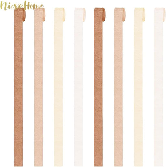 NICROHOME EUR Wedding Party Decorations, 8 Rolls Moss Sage Green Pink Crepe Paper Streamers for Boho Baby Shower, Wedding, Engagement Party, Spring Party, Birthday Party Supplies, 82 ft Long