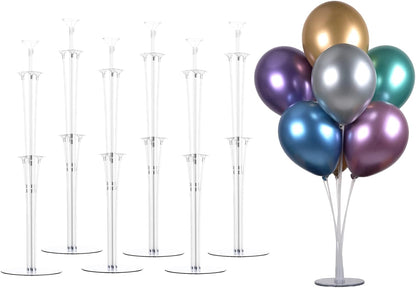LANGXUN 28" Height Table Balloon Stand Kit for Birthday Party Wedding Decorations, Balloons Arch Kit for Graduation Party and Christmas Balloon Decorations (8 Pack)