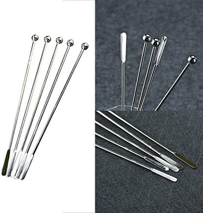 5 pcs Stainless Steel Coffee Beverage Stir Sticks Cocktail Stirrers Drink Swizzle Stick 7.4" Swizzle Stick Picks Tools