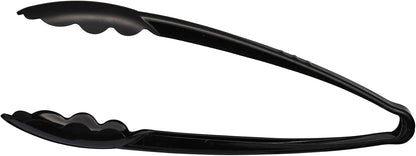 [Black Tongs 7.5'' Inches] Plasticpro 7.5'' Serving Tongs Heavy Duty Reusable Kitchen and BBQ Black Serving Tong for party's, Caterings, Events, Buffet, Weddings, And every Day use Pack of 12