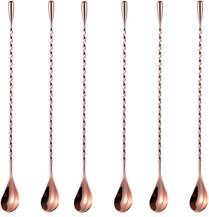 2 Pcs 12 Inch Bar Mixing Spoon Cocktail Spoon Stainless Steel Bar Long Spoon With Spiral Pattern