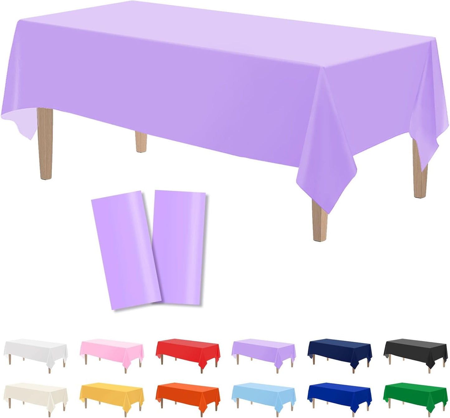 Kopokita 2PCS Black Plastic Tablecloths 54 x 108 Inch, Disposable Table Cloths Rectangle Party Table Covers