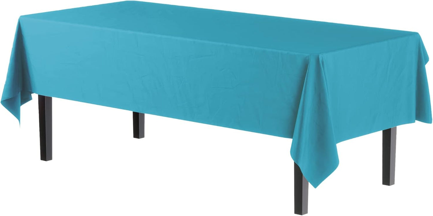 Exquisite Party Solids 6-Pack Premium Plastic Tablecloth 54in. x 108in. Rectangle Plastic Table Cover - Navy