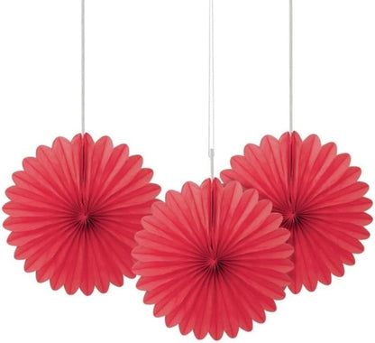 Sunflower Yellow Hanging Tissue Paper Fans - 6'', 3 Count - Perfect for Parties & Home Decor